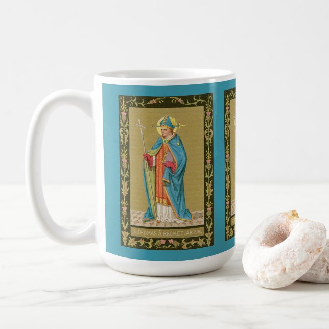 S:t Thomas Becket med svärd i mitra (P 005) Kaffemugg (Med munk)