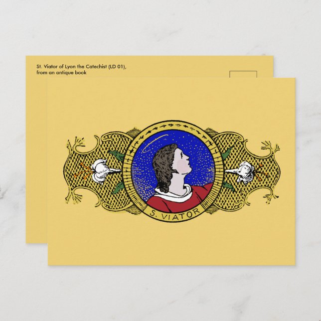 S:t Viator av Lyon, kateket (LD 001) Vykort (Fram/baksida)