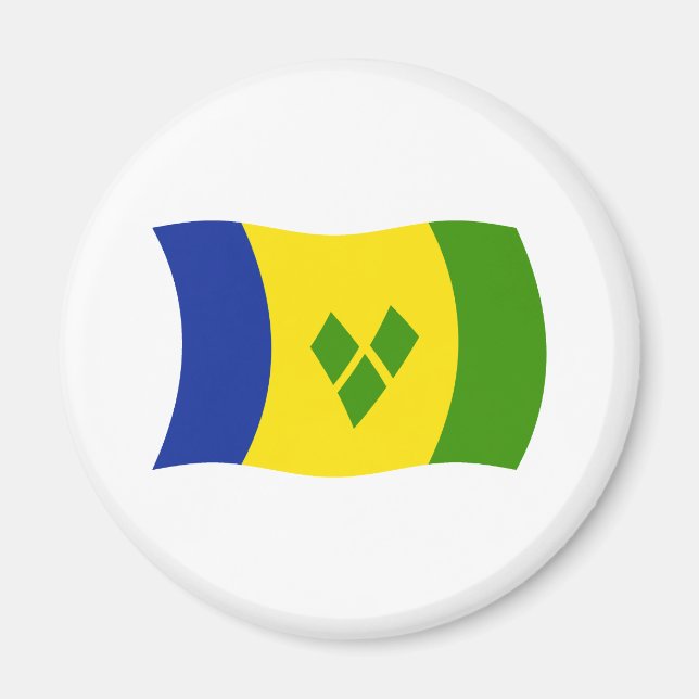 S:t Vincent Grenadinerna Flagga Magnet (Framsidan)