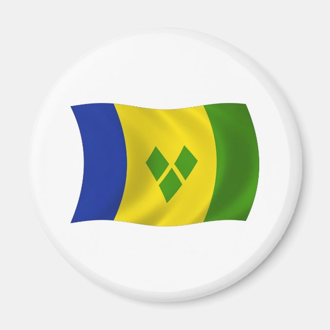 S:t Vincent Grenadinerna Flagga Magnet (Framsidan)