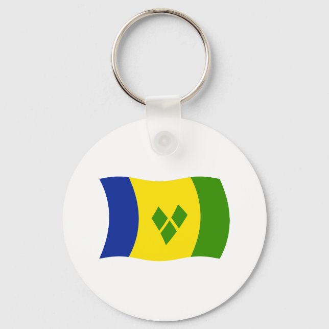 S:t Vincent Grenadinerna Flagga Nyckelring (Framsida)
