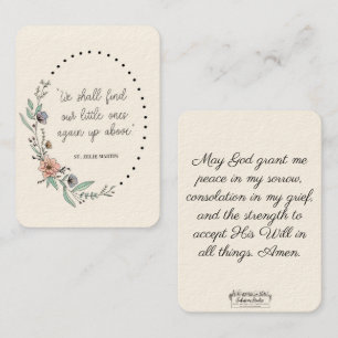 S:t Zelie Martin Consolation Misriage Heliga Card Visitkort