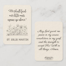 S:t Zelie Martin Consolation Misriage Heliga Card