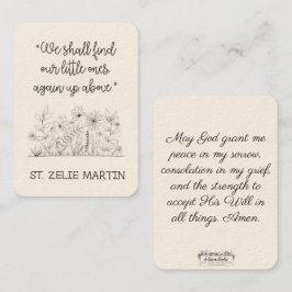 S:t Zelie Martin Consolation Misriage Heliga Card Visitkort
