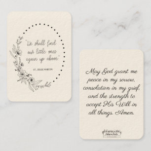 S:t Zelie Martin Consolation Misriage Heliga Card Visitkort
