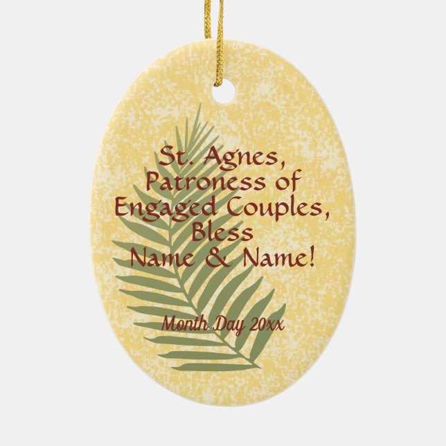 S:ta Agnes av Rom (BC 01) Julgransprydnad Keramik (Baksidan)