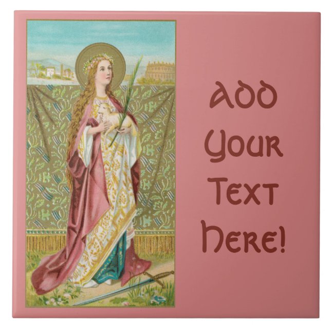 S:ta Agnes av Rom (BC 01) Kakelplatta (Framsidan)