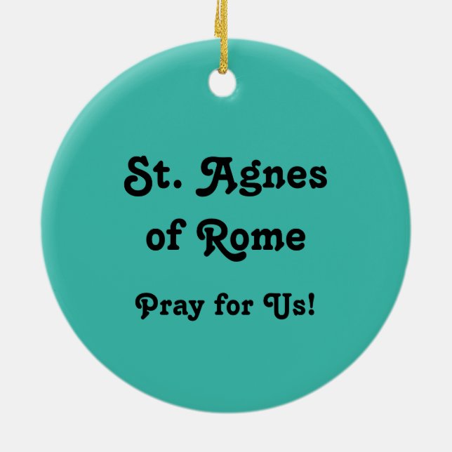 S:ta Agnes av Rom (BK 006) Julgransprydnad Keramik (Baksidan)