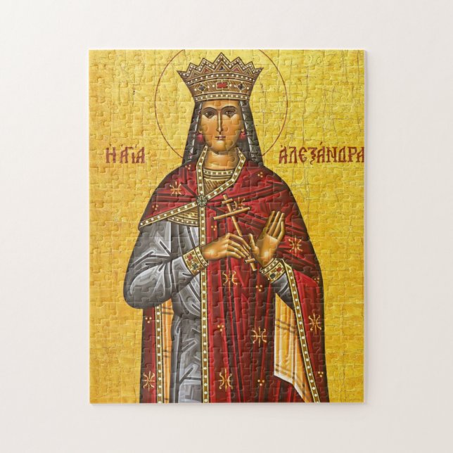 S:ta Alexandra Kejsarinnan Ortodox Kristna Ikon Pussel (Vertikal)