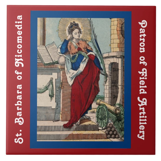 S:ta Barbara med artilleri (M 007) Kakel 2 (Framsidan)
