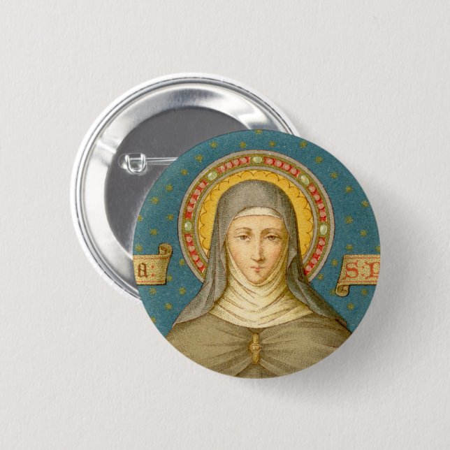 S:ta Clara av Assisi (SAU 027) Knapp (Framsida & baksida)