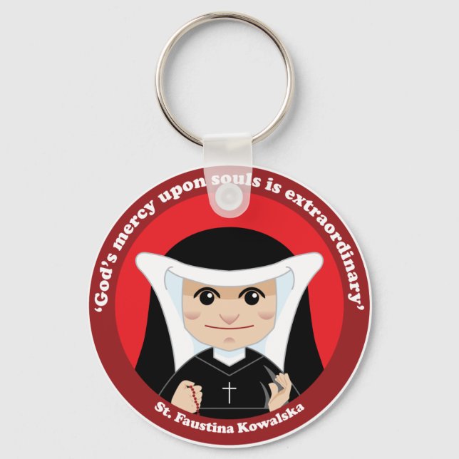 S:ta Faustina Kowalska Nyckelring (Framsida)