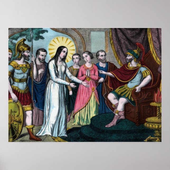 S:ta Filomena ställs inför kejsar Diocletianus Poster (Framsidan)