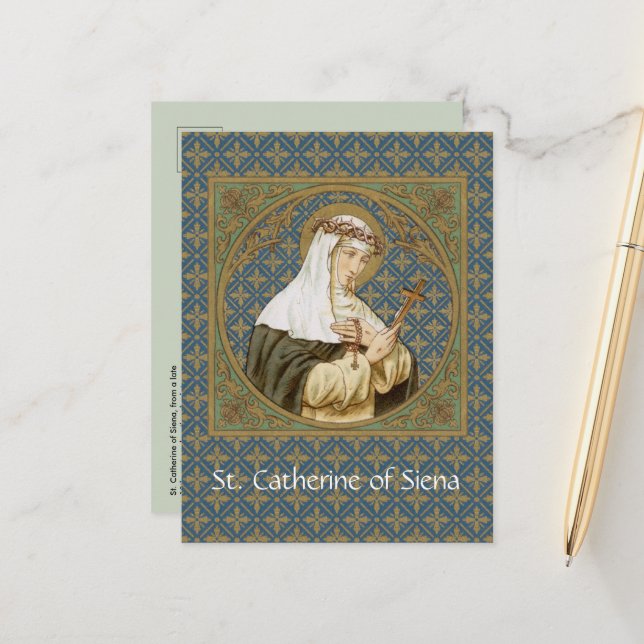S:ta Katarina av Siena (BK 19) Vykort (Fram/Back In Situ)