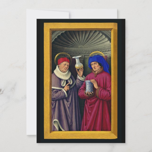 S:ta Kosmas och Damian Beskyddare av sjukvård Inbjudningar (Framsida)