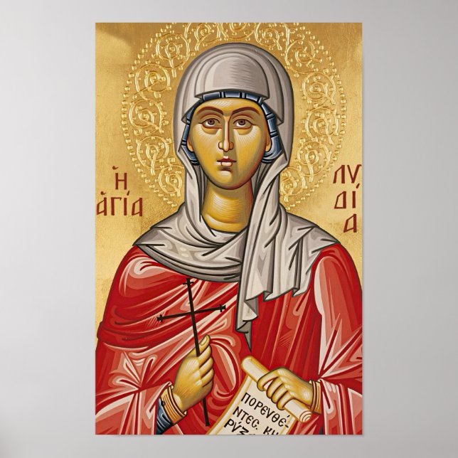S:ta Lydia av Filippi Ortodox ikontryck Poster (Framsidan)