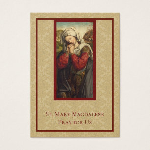 S:ta Maria Magdalena katolska helgonkort Visitkort