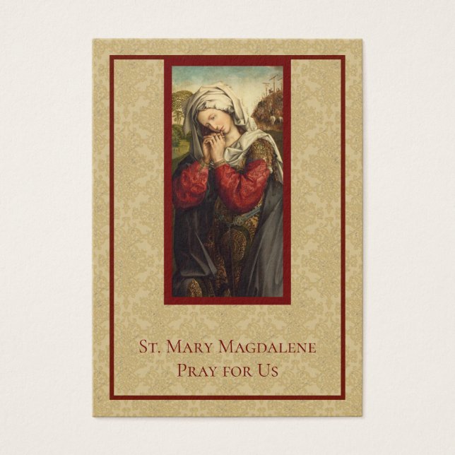S:ta Maria Magdalena katolska helgonkort Visitkort (Framsidan)