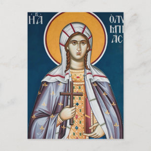 S:ta Olympia Diakonissan Ortodox Kristna Ikon Vykort