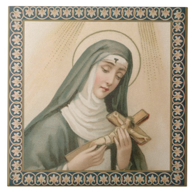 S:ta Rita av Cascia (M 015) Kakelplatta (Framsidan)