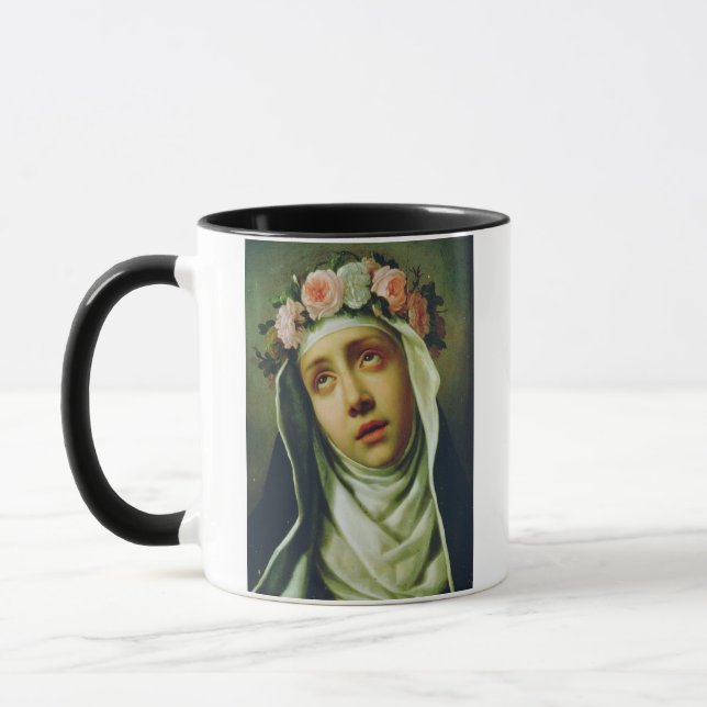 S:ta Rosa av Lima Ängeln från Peru Finkonst Mugg (Vänster)