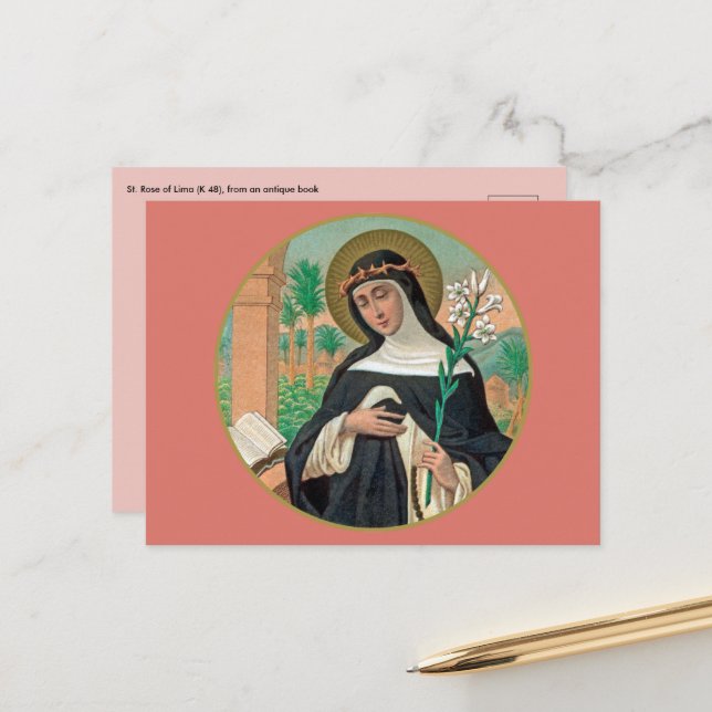 S:ta Rosa av Lima (Detalj; K 48) Vykort (Fram/Back In Situ)