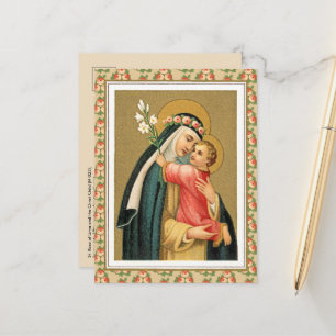 S:ta Rosa från Lima och Jesusbarnet (M 023) Vykort