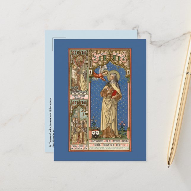 S:ta Teresa av Avila (SAU 28) vykort (Fram/Back In Situ)