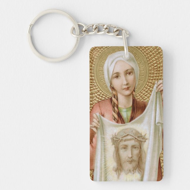 S:ta Veronica av Jerusalem (JM 60) rektangulär akr Nyckelring (Framsidan)