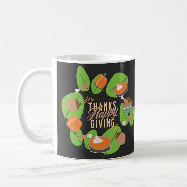S Thanksgiving Middag Kalkon Pumpa Höst Grönska Kaffemugg (Vänster)