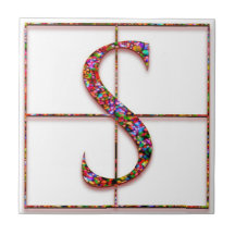 S Trajanus Red Anpassningsbar Monogram Tile