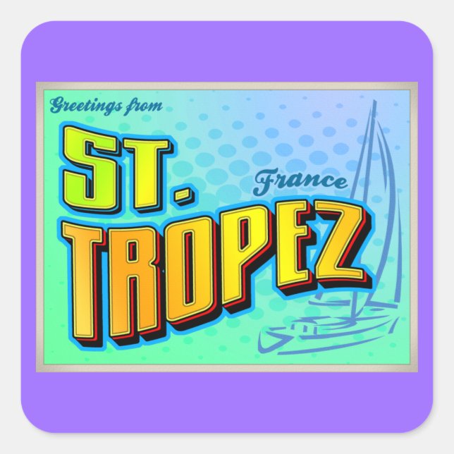 S. TROPEZ FYRKANTIGT KLISTERMÄRKE (Framsida)