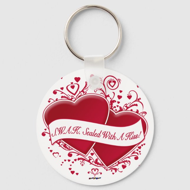 S.W.A.K. förseglat med kyss! Red Hearts Nyckelring (Framsida)