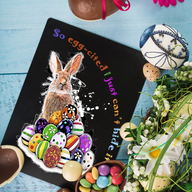 Så ägg-spänd, jag kan bara inte dölja det! anteckningskort (So egg-cited I just can’t hide it! Note Card)