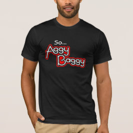 "Så..AggyBaggy" manar logotyp röd vit t-shirt