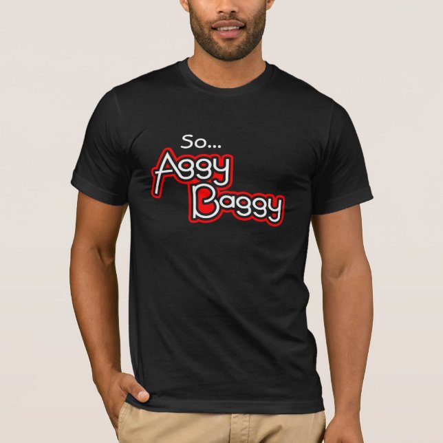 "Så..AggyBaggy" manar logotyp röd vit t-shirt (Framsida)