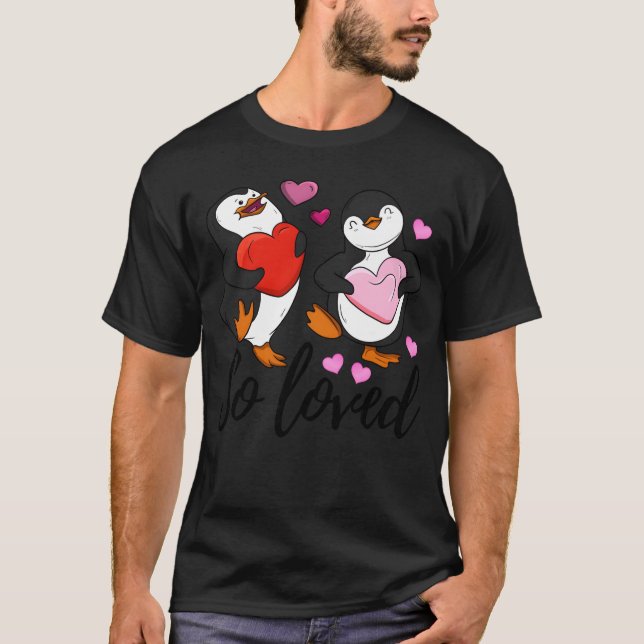 Så älskad pingvinspresent t shirt (Framsida)