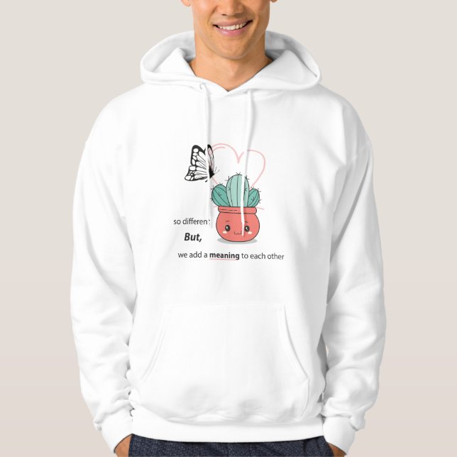 Så annorlunda, Perfekt tillsammans - Cute Kärlek p Hoodie (Framsida)