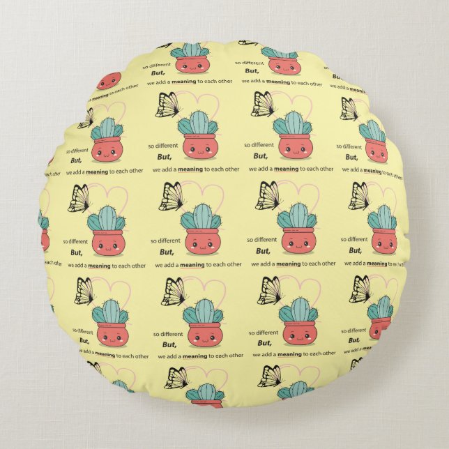 Så annorlunda, Perfekt tillsammans - Cute Kärlek p Rund Kudde (Framsidan)