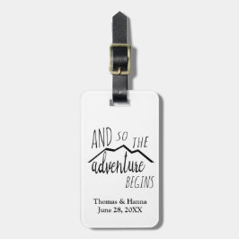 Så Äventyr börjar i Rustiska berget Bröllop Bagagebricka