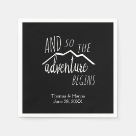 Så Äventyr börjar i Rustiska berget Bröllop Pappersservett