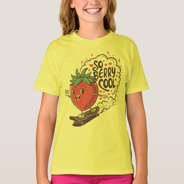 Så Berry coola Sweet Strawberry Fruit T Shirt (Framsida)