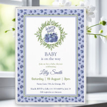 Så Berry Sweet Baby Shower Blueberry Blue Mönster