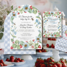 Så Berry Sweet Pojke to Bee Strawberry Shower Inbjudningar