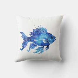 Så Blå Fisk Liten Kudde
