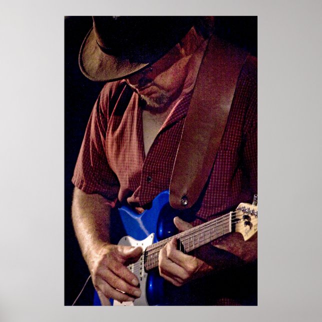 Så blå kan du få - Blues Guitar Player Poster (Framsidan)