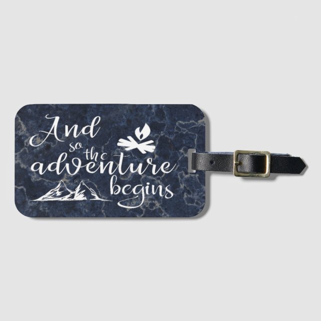 Så börjar äventyr elegant reser citationstecken bagagebricka (Framsida horisontal)