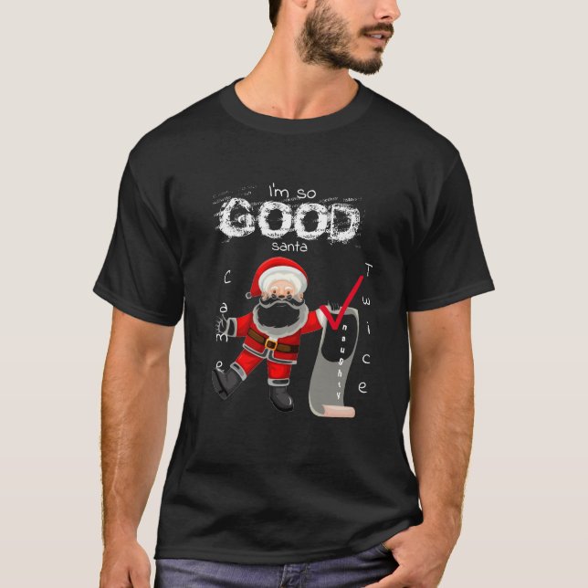 Så Bra Naughty Santa Came Twice T-Shirt (Framsida)
