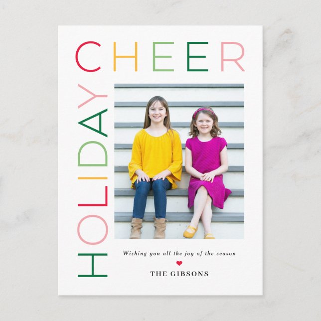 Så Bright EDITABLE FÄRG Modern Helgdag-vykort Helg Vykort (Framsida)