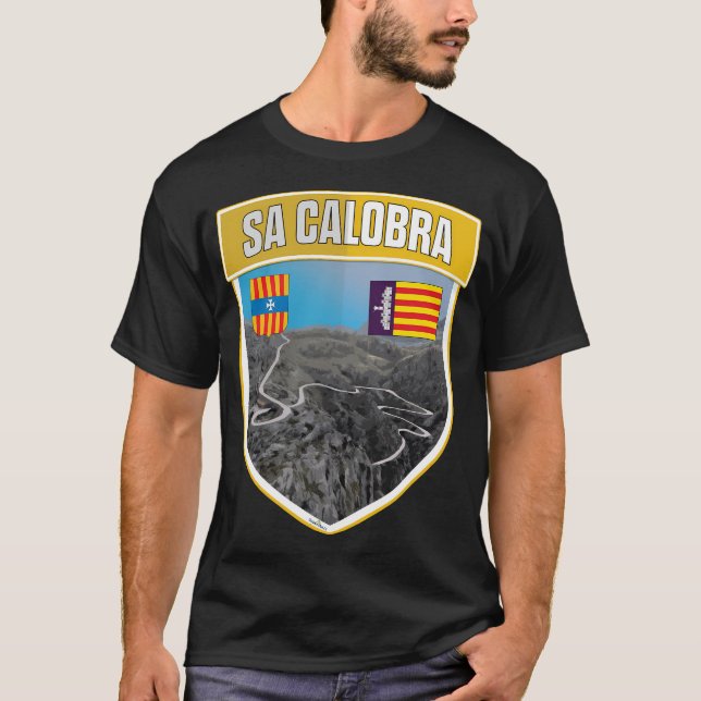 Sa Calobra Mallorca Shield T Shirt (Framsida)